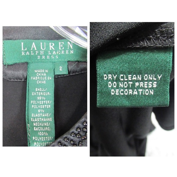 LAUREN RALPH LAUREN Black Jewel Neck Sleeveless Pleated Midi Dress Womens Size 2 - Picture 10 of 10
